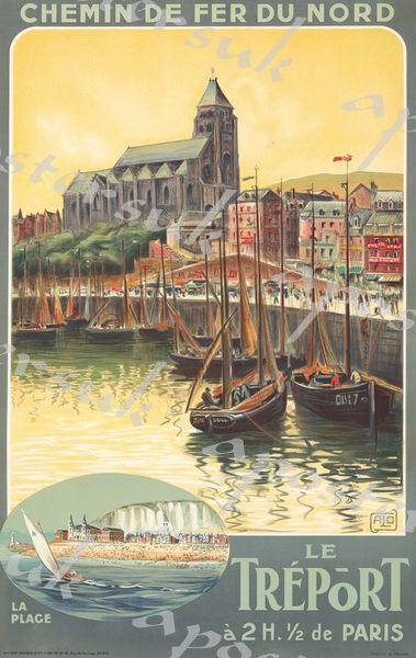 Vintage Treport French Tourism Poster A3/A4 Print