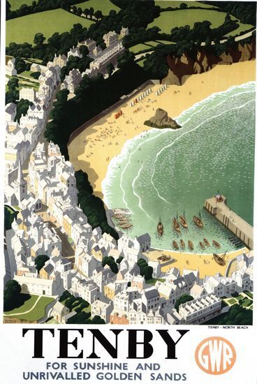 Vintage GWR Tenby South Wales Railway Poster A3/A2/A1 Print