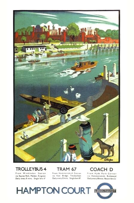 1920's Hampton Court Tram Poster A3/A2 Print
