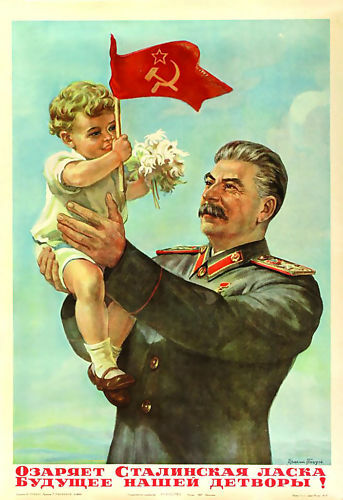 Soviet Stalin with Baby A3 Poster Reprint