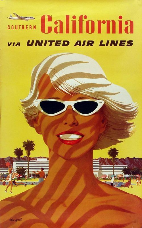 United Airlines California Travel A3 / A2 Print