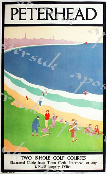 Vintage LNER Peterhead Railway Poster A3/A4 Print