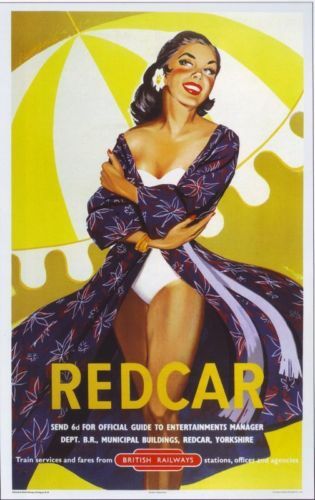 1950's British Rail Redcar A3 Poster Reprint