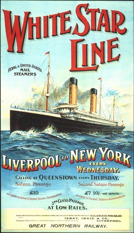 Vintage White Star Line Cruise Liner Poster  A3/A2 Print