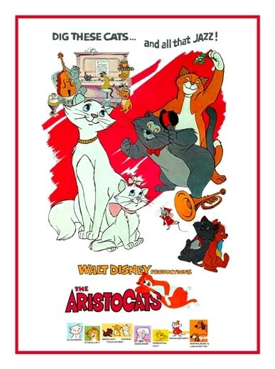 THE ARISTOCATS CLASSIC 1970 CHILDRENS FILM A3 POSTER  REPRINT