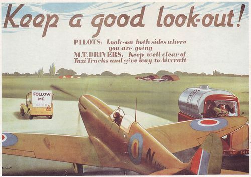 World War 2 RAF Health and Safety Spitfire Hurricane Poster A3 Reprint