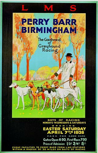 Vintage Railways Perry Bar Dog Racing poster A3 reprint