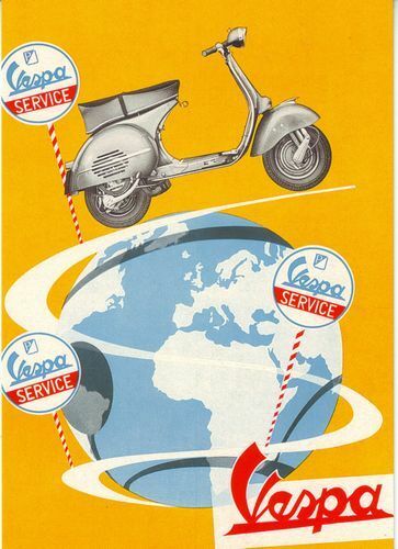 Vespa Motorcycle Advertising Poster A3 Reprint