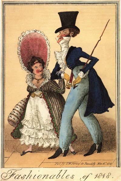Vintage 19th Century Satire Fashionables of 1818 Poster A3/A2/A1 Print