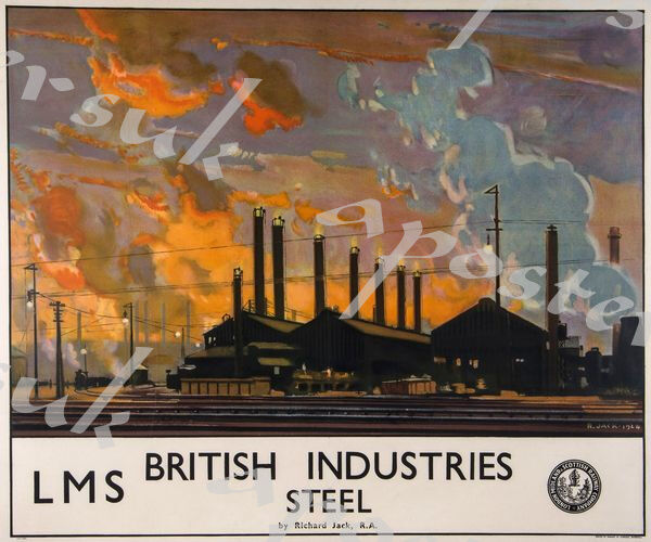 Vintage LMS British Steel Industry Railway Poster A3/A4 Print