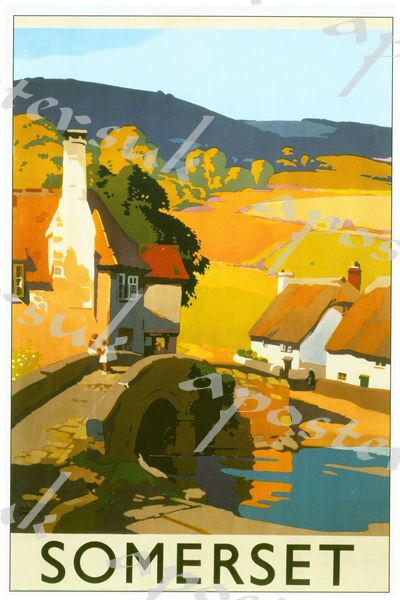 Vintage GWR Somerset Railway Poster A4/A3/A2/A1 Print