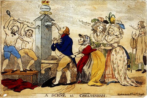 Vintage 18th Century British Satirical Print Cheltenham Spa Poster A3 Print