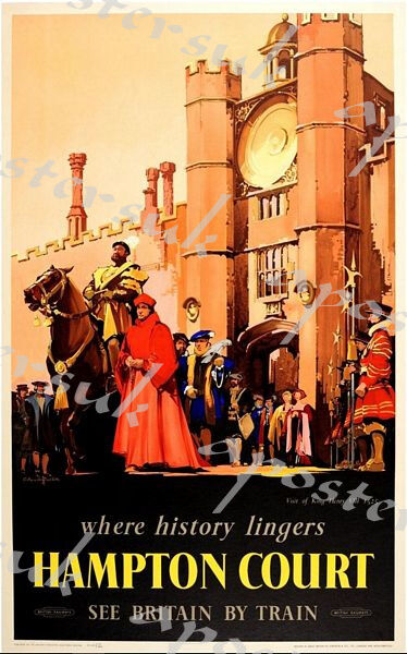 Vintage British Rail Hampton Court Railway Poster A3/A4 Print