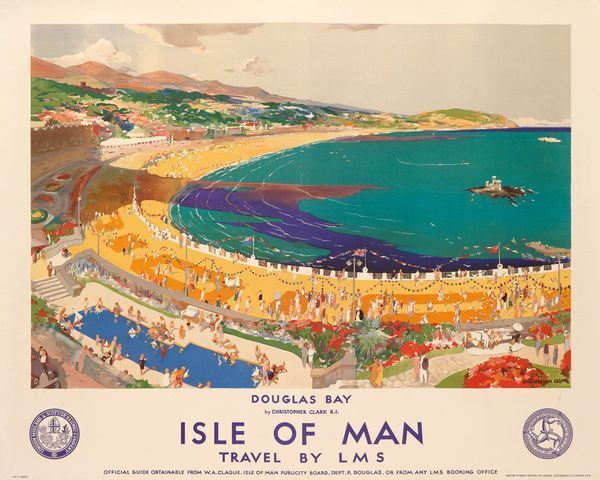 Vintage LMS Isle of Man Douglas Bay Railway Poster A3 Print