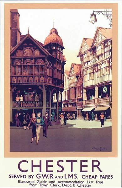 Vintage GWR LMS Chester Railway Poster A3 Print