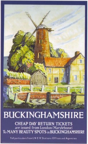 1930's LNER Buckinghamshire A3 Railway Poster Reprint