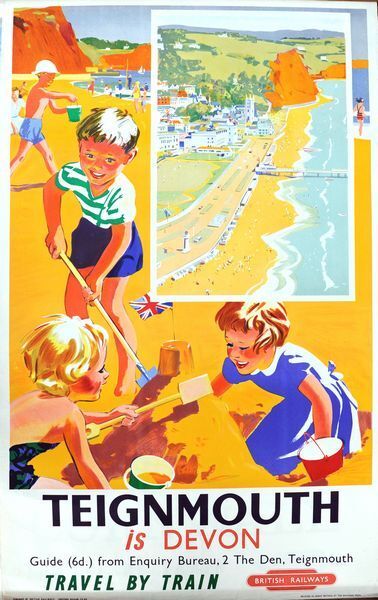 British Rail Teignmouth Devon Railway Poster A3 Print