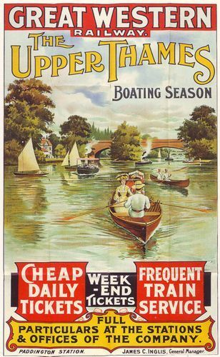 Vintage GWR Upper Thames Berkshire Railway Poster A3 Reprint