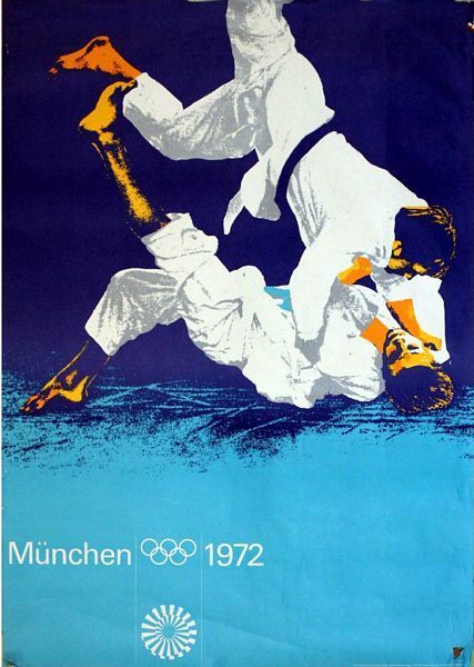 Vintage 1972 Munich Olympics Judo Poster A3 Print