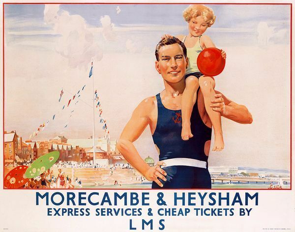 Vintage LMS Morecambe Railway Poster  A3 Print