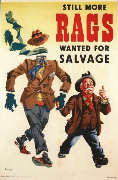 Vintage World War 2 Rag and Bone Collection Poster A3/A2/A1 Print