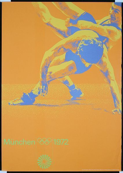 1972 Munich Olympics Wrestling Poster  A3 Print