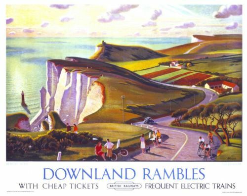 1950's Eastbourne Beachy Head Railway Poster A3 Reprint