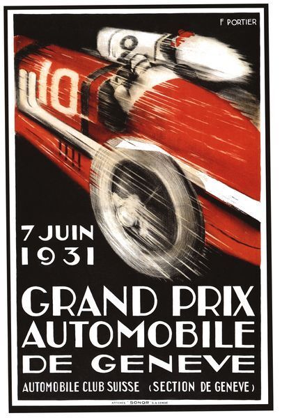 Vintage 1931 Swiss Grand Prix Motor racing  Poster A3/A2/A1 Print