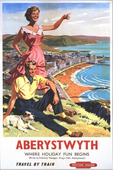 Vintage BR Western Region Aberystwyth Railway Poster A3/A2/A1 Print