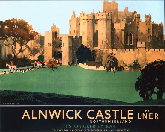 Vintage LNER Alnwick Castle Railway Poster A3/A2/A1 Print