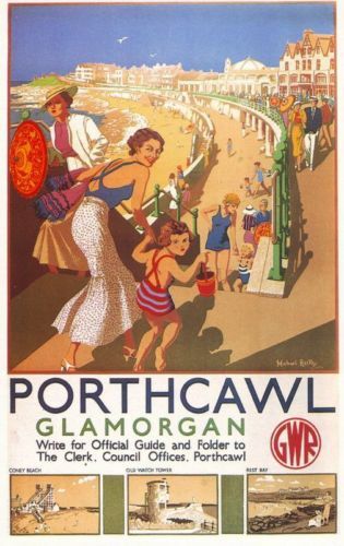 1930's GWR Porthcawl Railway A3 Poster Reprint