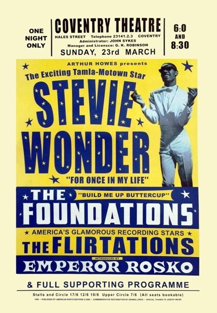Vintage Stevie Wonder Concert Poster A3 Print