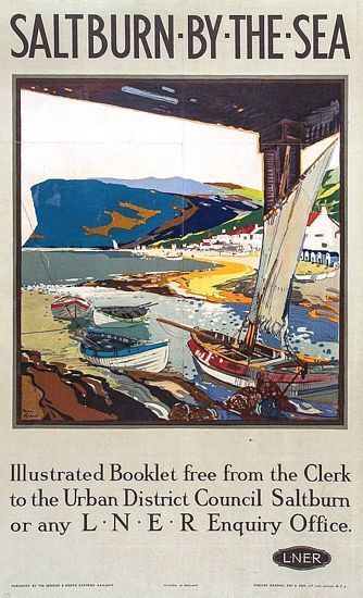 Vintage LNER Saltburn by the Sea Railway Poster  A3 Print