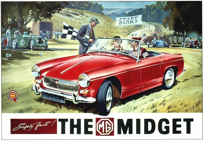 Vintage MG Midget Advertisement Poster A3/A2 Print