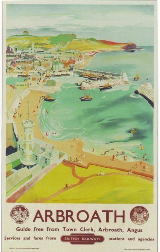 1950's Arbroath British Rail  Poster A3 Reprint