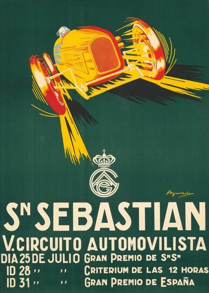 Vintage San Sebastian Spanish Grand Prix Poster A3 Print