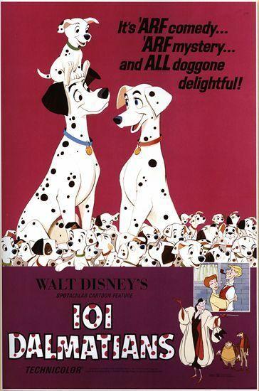 Vintage 101 Dalmations Movie Poster A3/A2/A1 Print