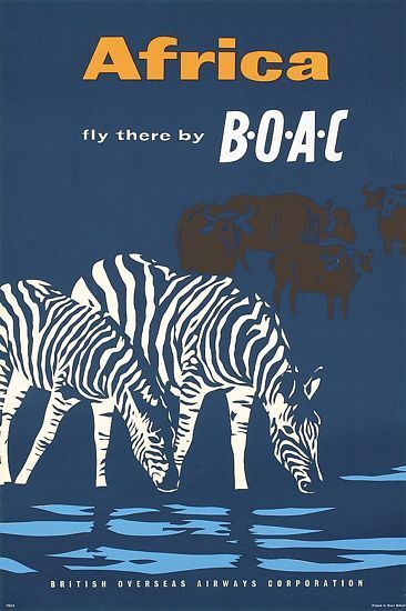 Vintage Africa By BOAC Airline Poster A3 Print