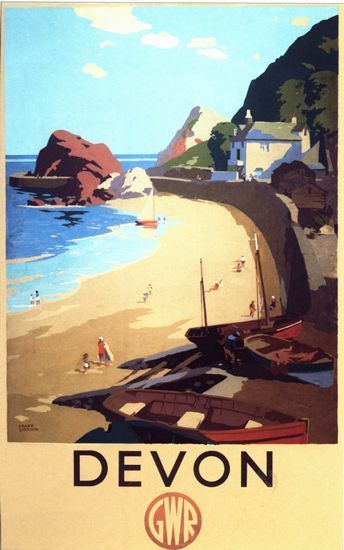 Vintage GWR Devon Coast Railway Poster A3/A2/A1 Print