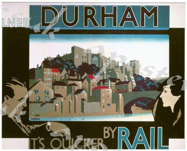 Vintage LNER Durham Railway Poster A4/A3/A2/A1 Print