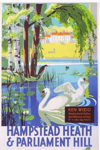 1933 Hampstead Heath London Tramways  A3 Poster Reprint