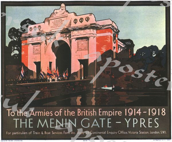 Vintage Southern Railway Ypres World War One Memorial Railway Poster A3/A4 Print