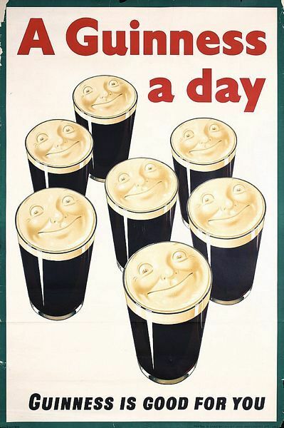 Vintage Guinness a Day Advertising Poster  A3 Print