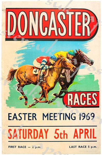 Vintage 1969 Doncaster Horse Racing Poster A3/A4 Print