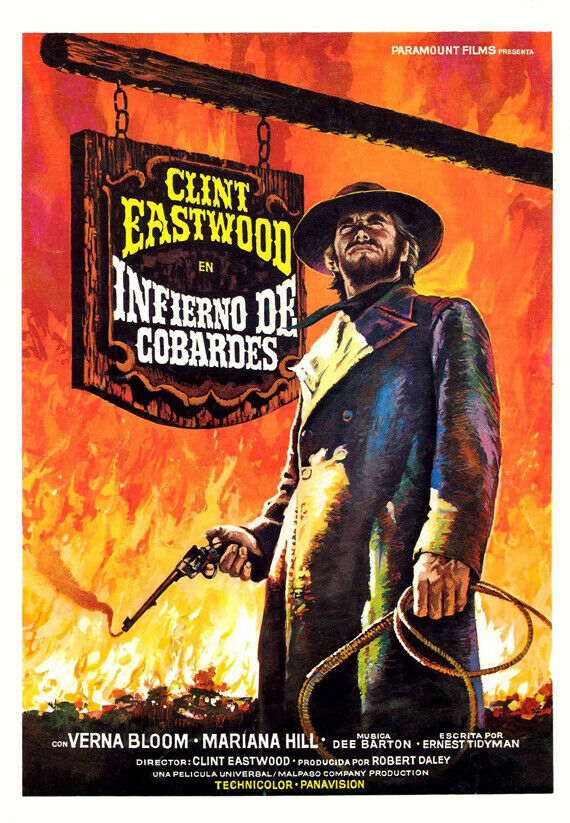 VINTAGE HIGH PLAINS DRIFTER CLINT EASTWOOD SPANISH WESTERN FILM POSTER A3 PRINT