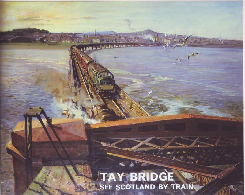 1952 British Rail Tay Bridge Dundee Poster A3 / A2 Print