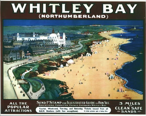 Vintage North East Railway Whitley Bay Railway Poster A3/A2/A1 Print