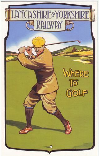 Edwardian Railway Poster Golf in Lancashire A3 / A2 Print