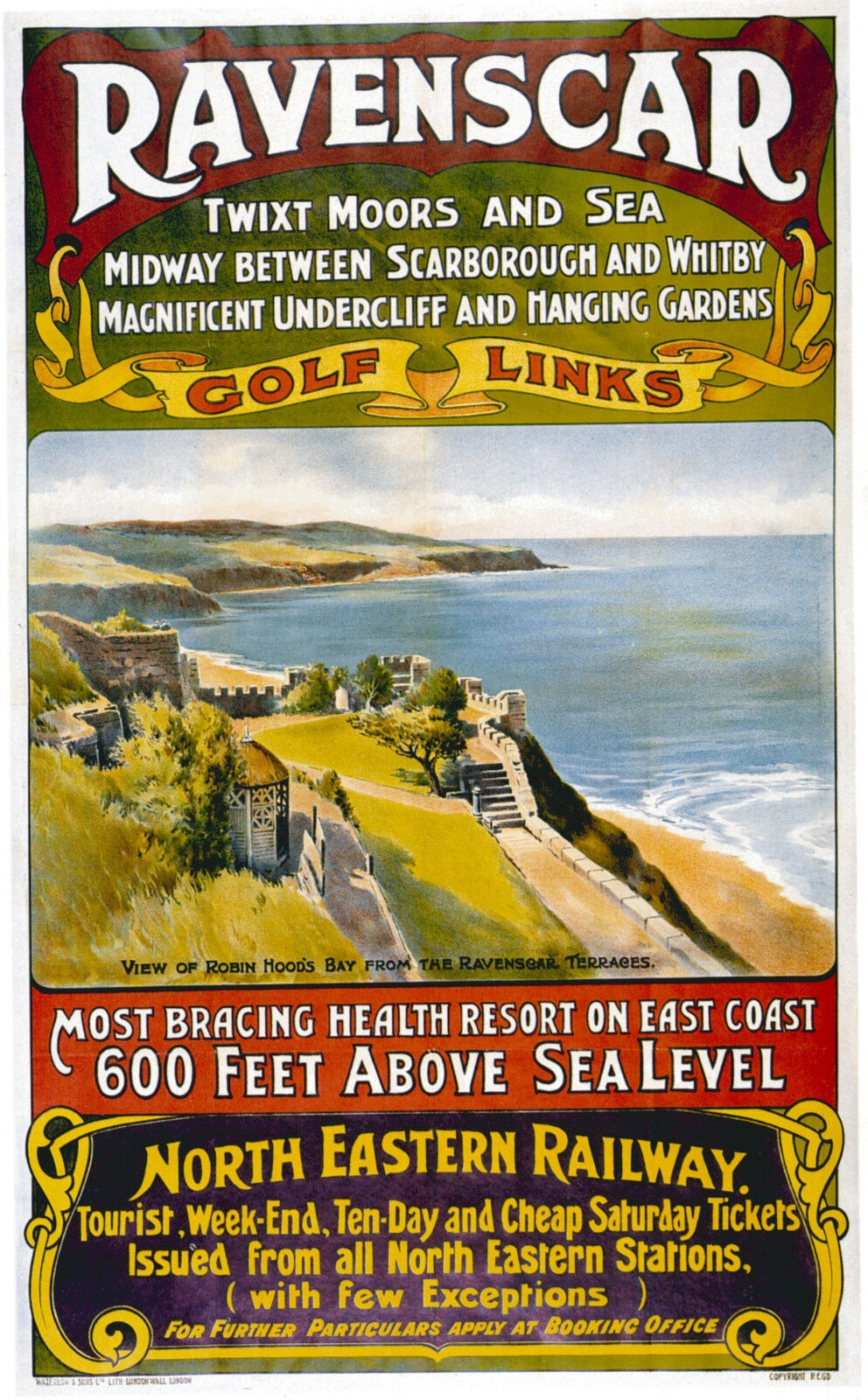 Vintage Railway Ravenscar NER Poster A3 / A2 Print