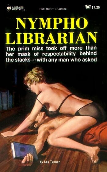 1950's PULP PB COVER ART, NYMPHO LIBRARIAN  A3 POSTER  RE PRINT